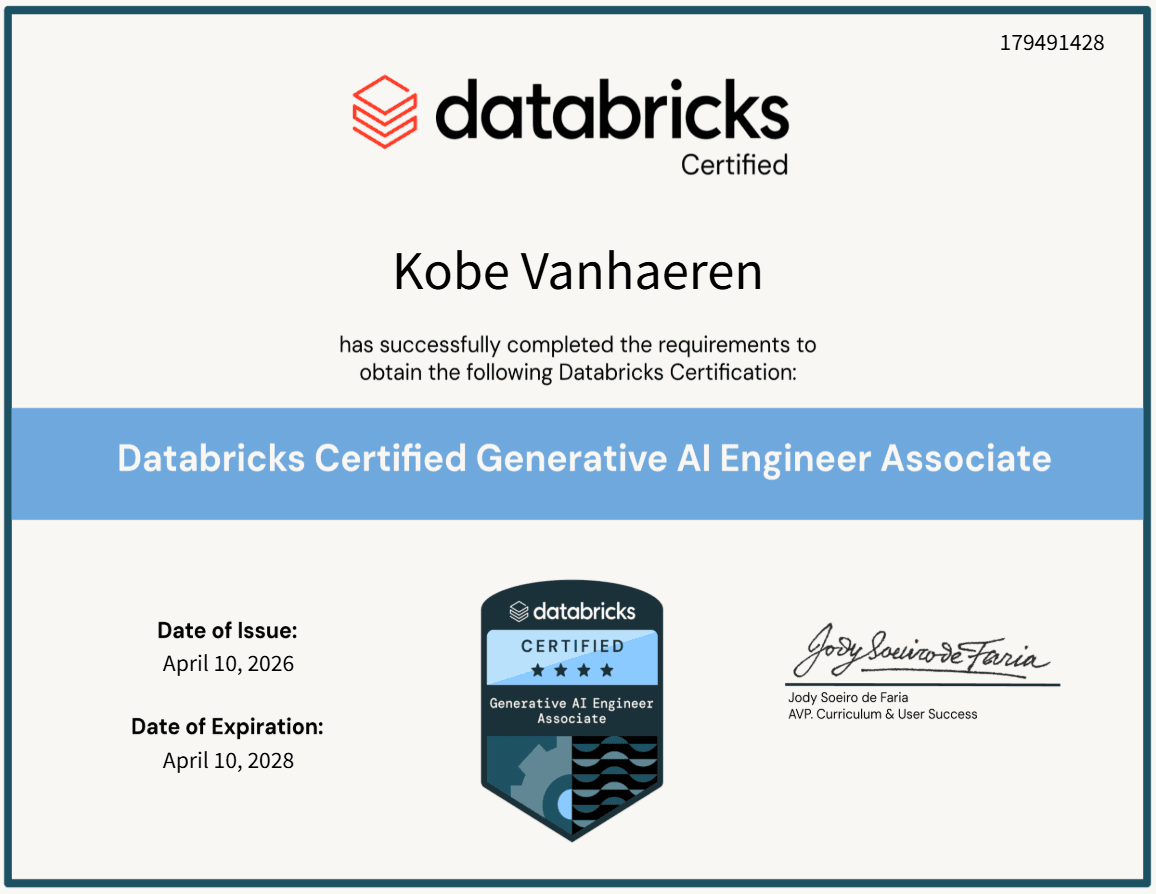 Databricks Certified Generative AI Engineer certificate